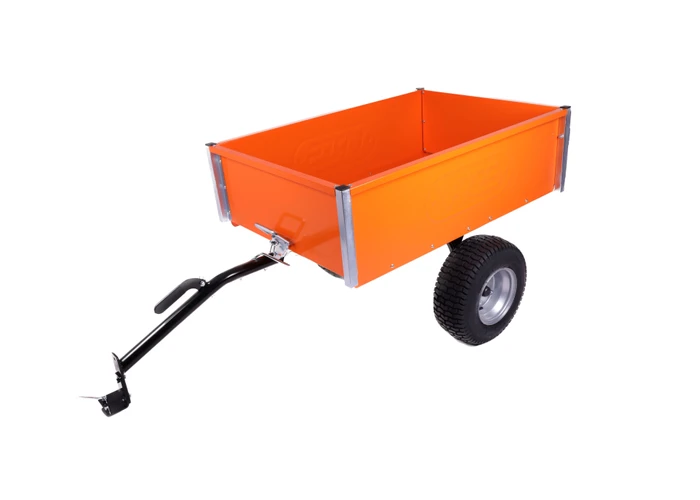 TRVMS Anhänger für Rasentraktor - VERZINKT+ORANGE